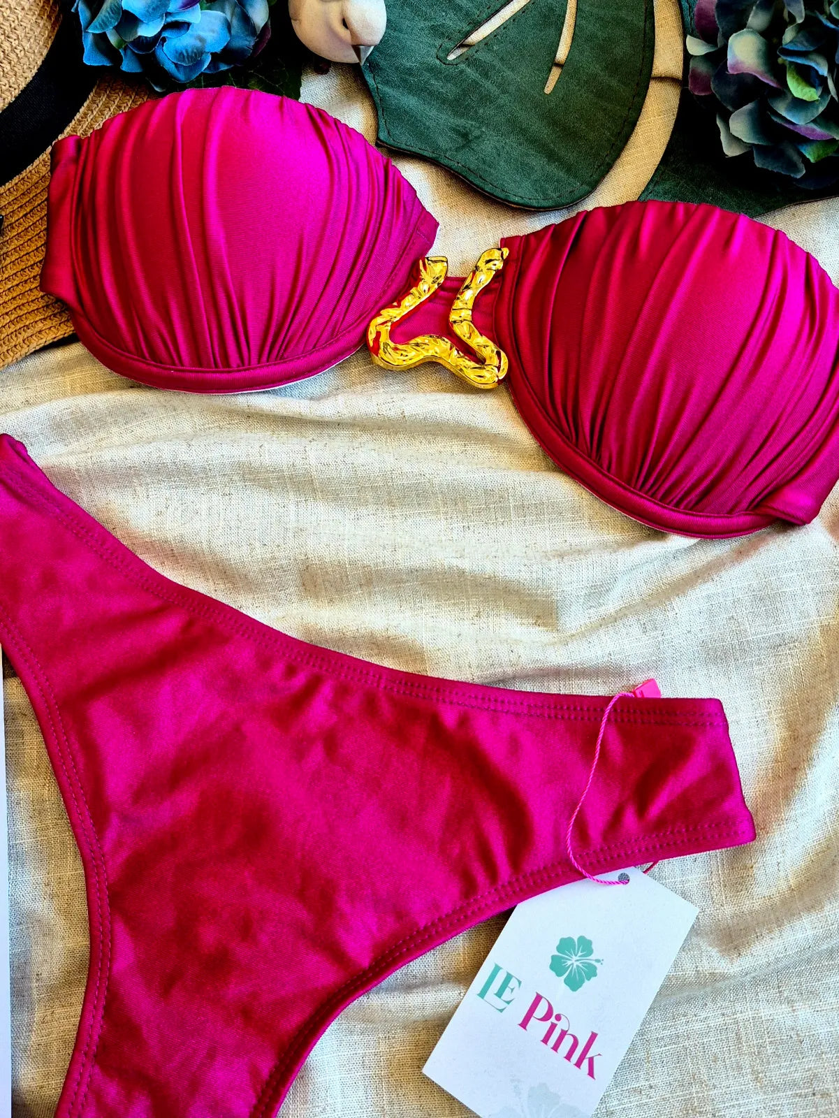 Biquíni Tomara que Caia Drapeado com Tanga – Le Pink