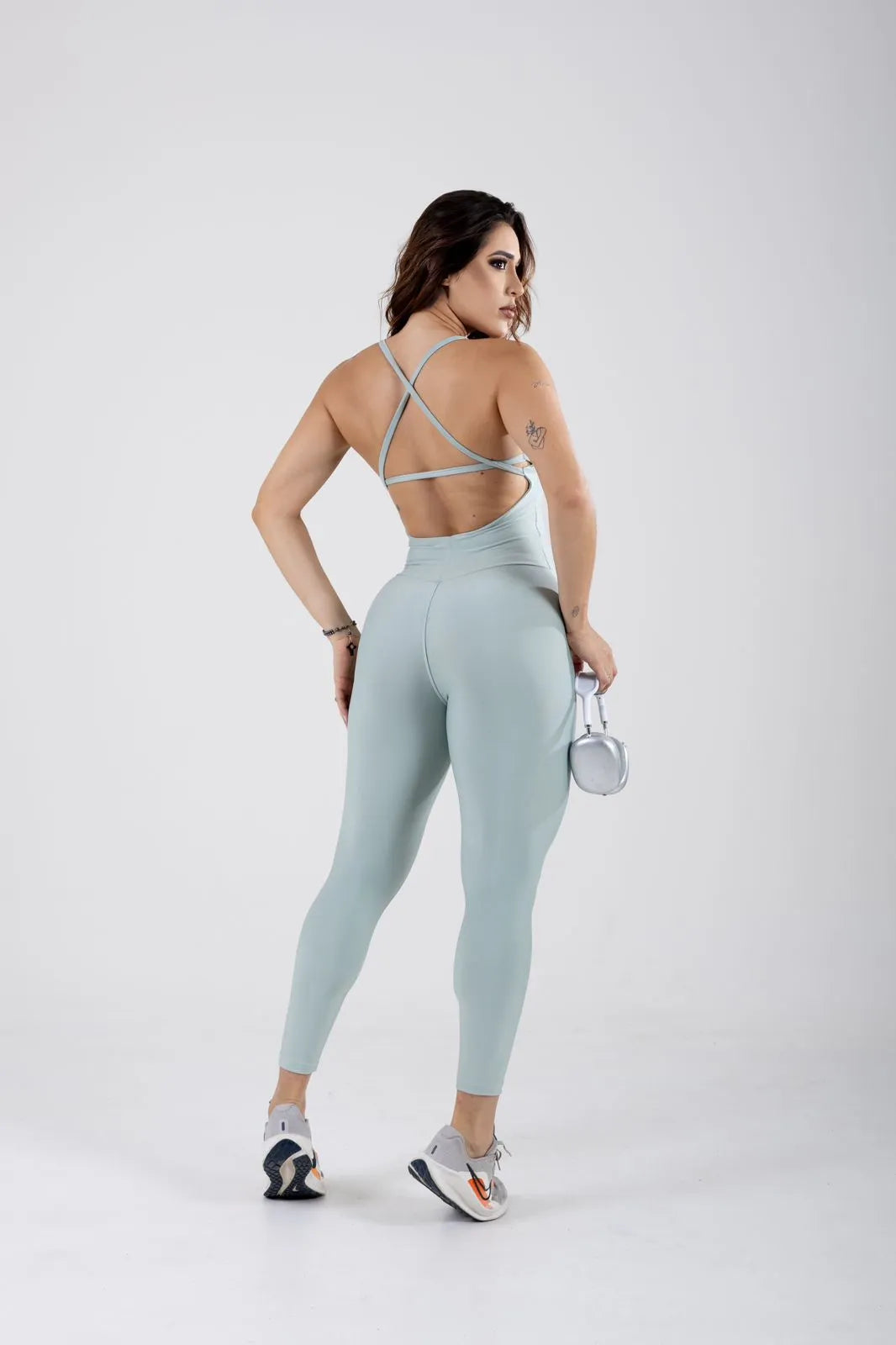 Macacão Fitness Longo Feminino Alça Fina Carioca Le Pink