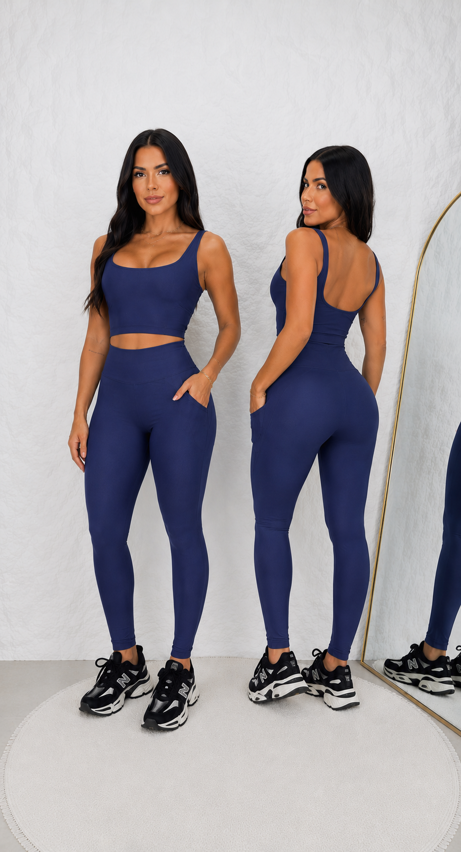 Conjunto em Poliamida Canelada Premium Legging Le Pink