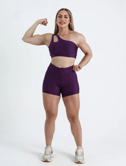 Conjunto Fitness Feminino Short e Top Gota em Suplex Premium