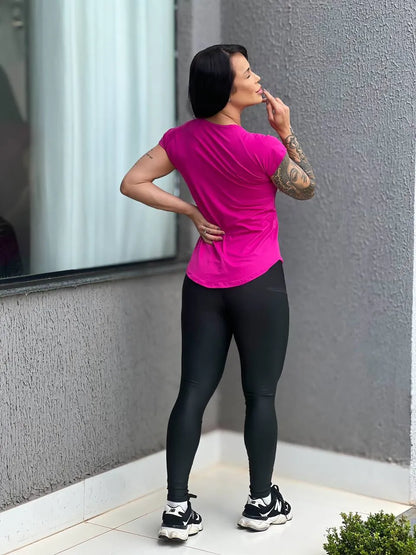 Blusa Feminina Fitness Dry Fit Le Pink