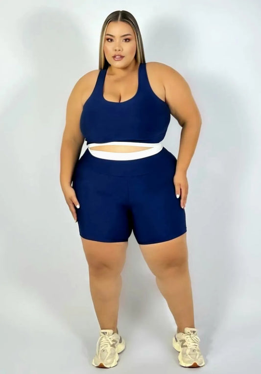 Conjunto Fitness Plus Size Short e Top Bicolor Suplex Premium – Le Pink
