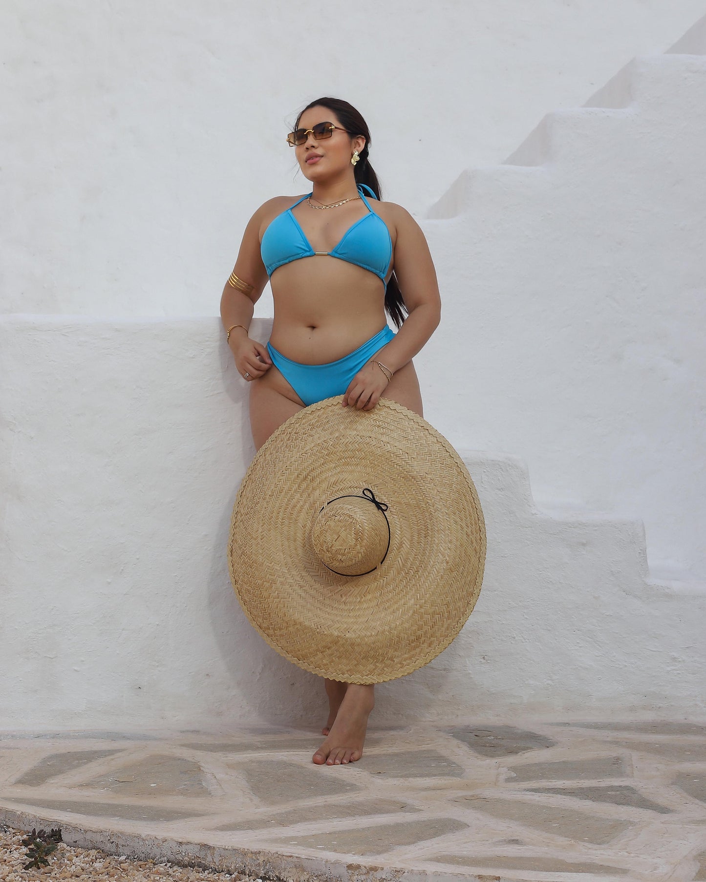 Biquíni Cortininha com Tanga e Detalhe Dourado – Noronha Le Pink