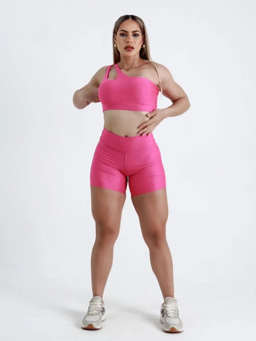 Conjunto Fitness Feminino Short e Top Gota em Suplex Premium