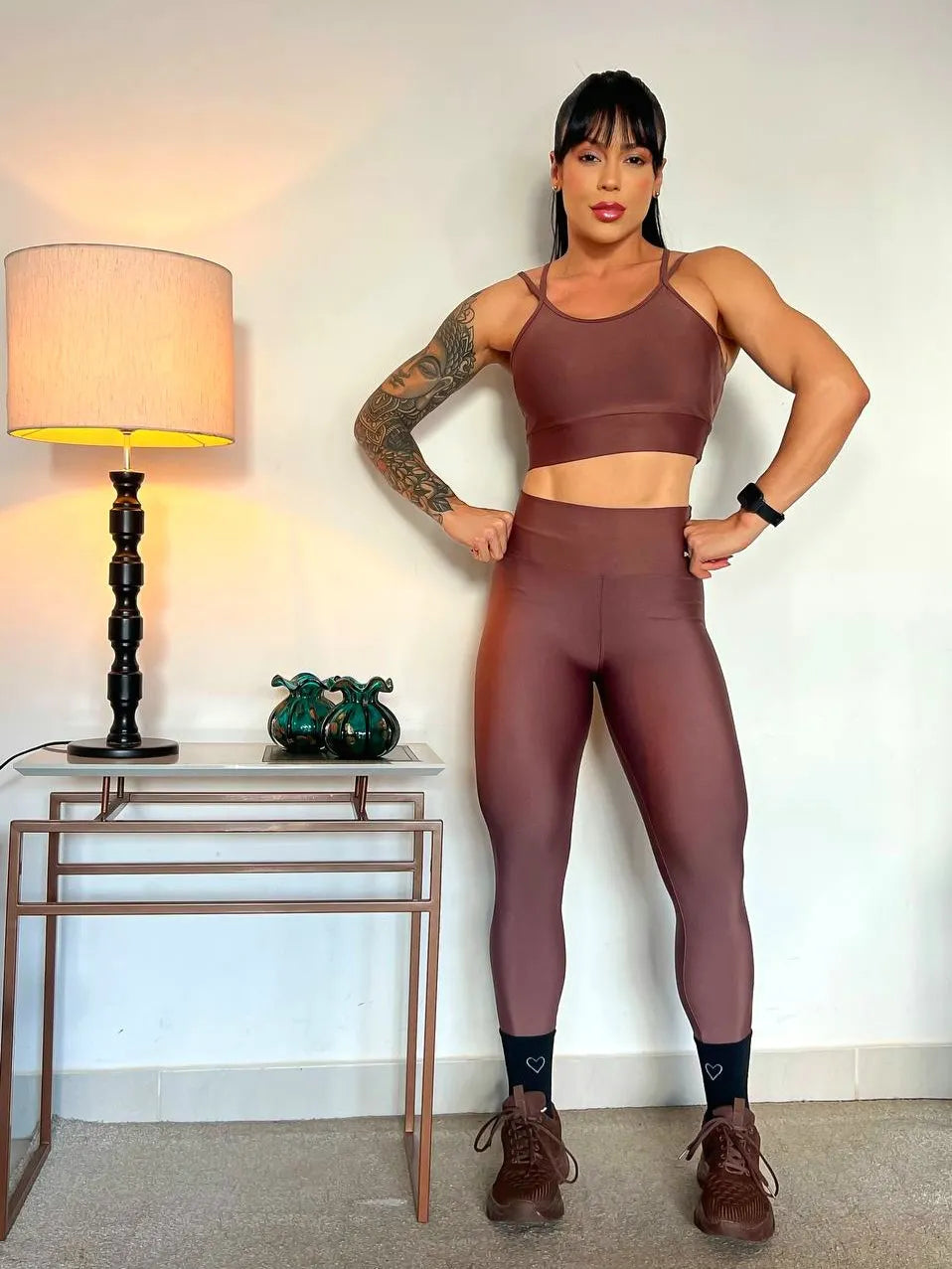 Conjunto Fitness Legging e Top Alça Dupla Max de Alta Compressão