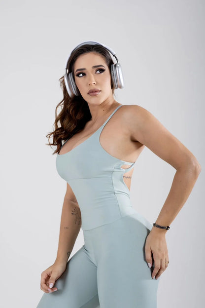 Macacão Fitness Longo Feminino Alça Fina Carioca Le Pink