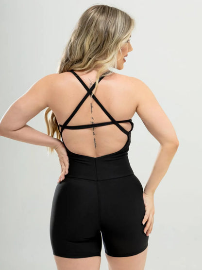 Macaquinho Fitness Curto Suplex Premium Alça Fina Carioca Le Pink