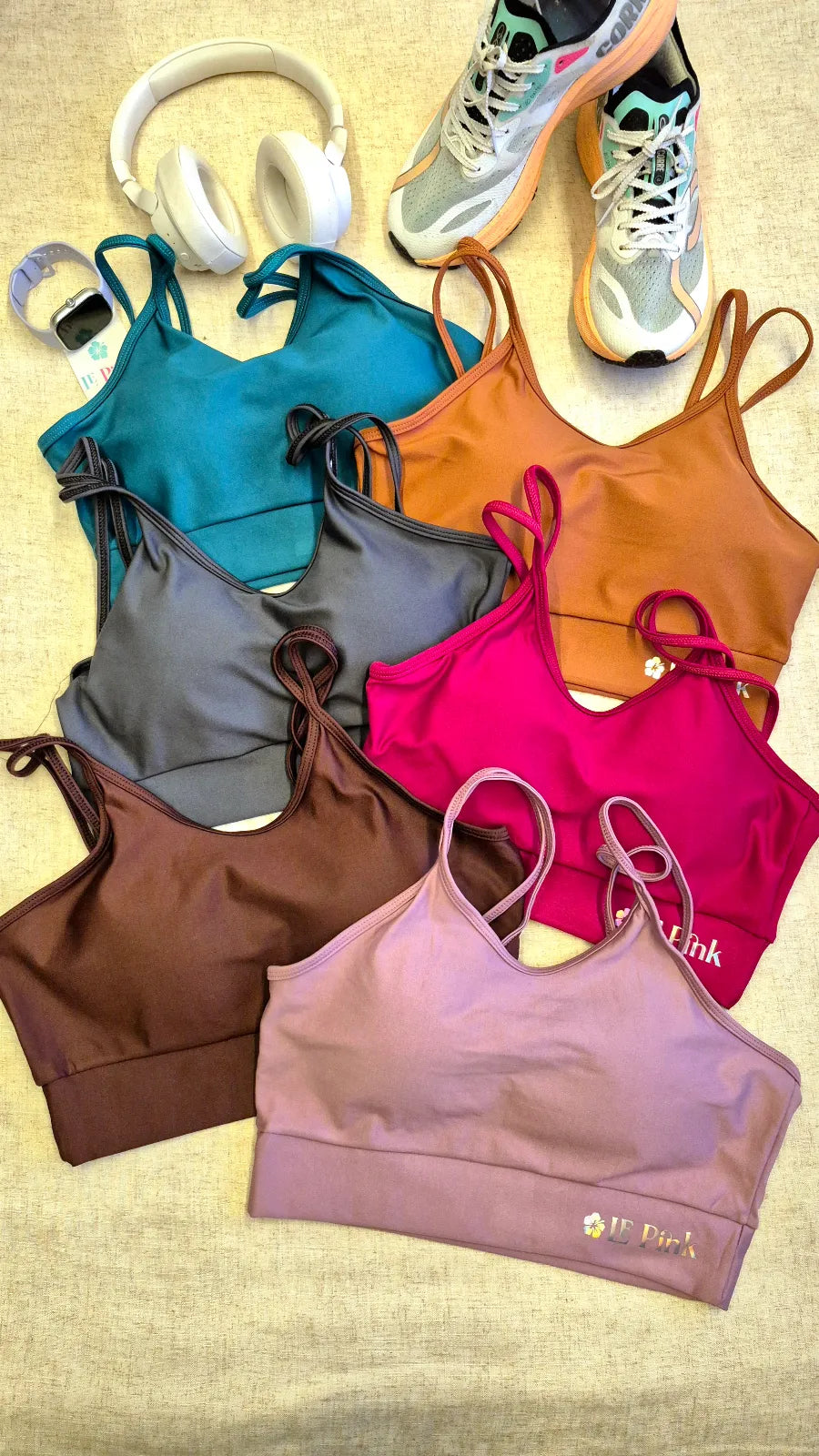 Top Fitness Feminino Básico de Alta Sustentação e Alta Compressão – Le Pink