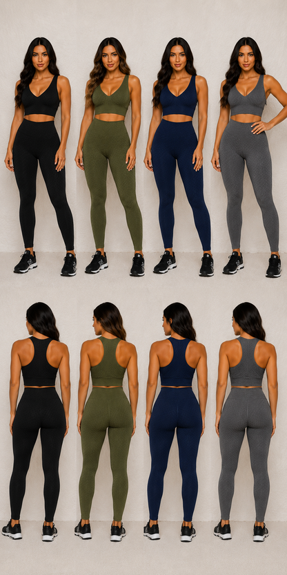Conjunto Fitness Leg Brocado - Le Pink