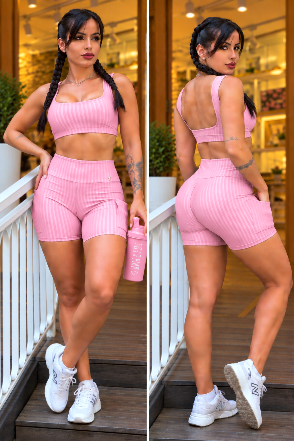 Conjunto Le Pink Poliamida 3D – Top + Short